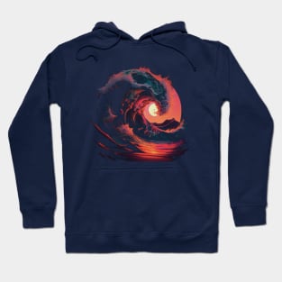 huge wave on sunset Hoodie